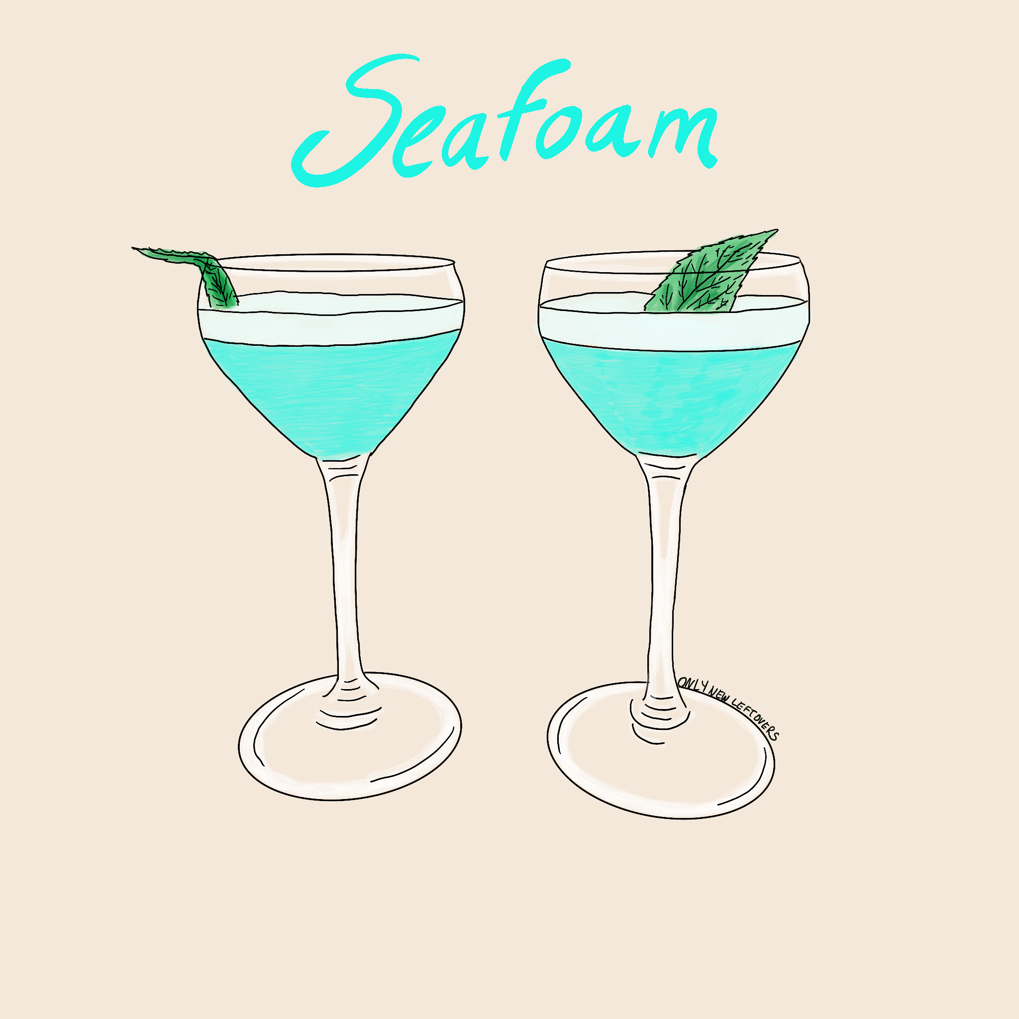 Seafoam Blue Hawaii Cocktail 